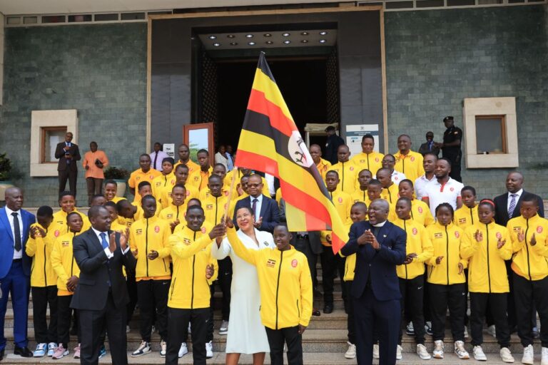 BRING IT HOME! SPEAKER ANITA AMONG, FUFA PRESIDENT MAGOGO, FLAGS OFF TEAM UGANDA FOR CAF SCHOOL GAMES TO COMPETE FOR USD 300,000